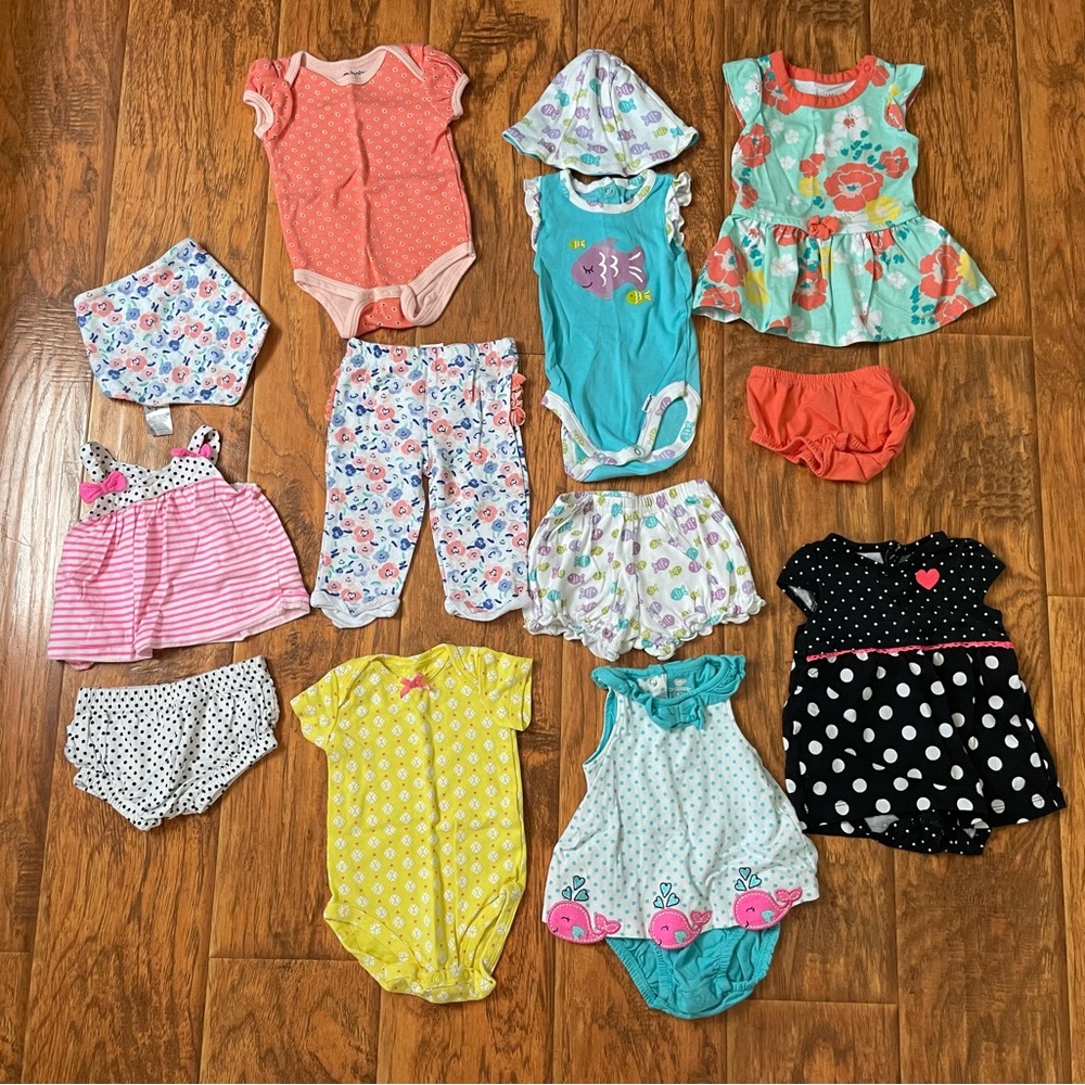 Baby girl summer outfits size 0-3M